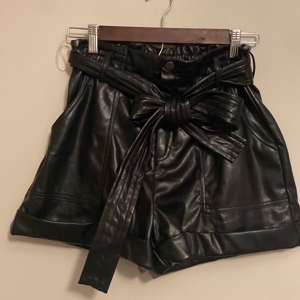 Vegan leather shorts